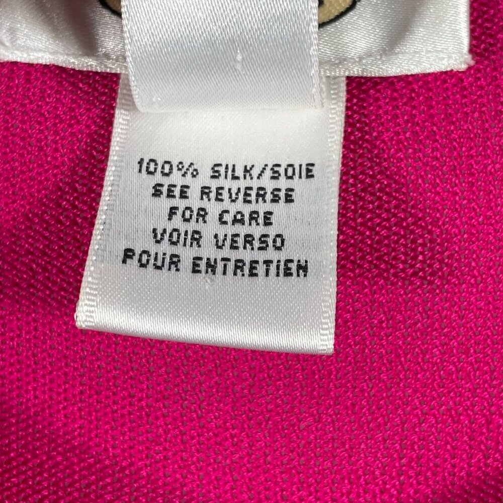 Talbots 100% Silk Pink Button Front Cardigan Lightweight Size 8 - Picture 9 of 12